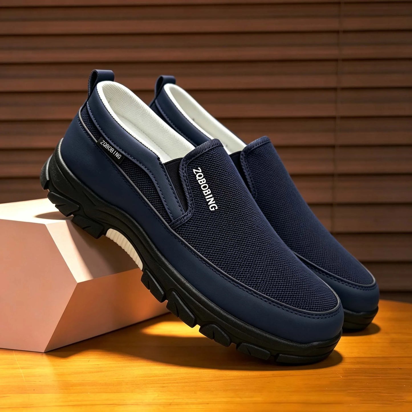 2026 New Men's Loafers Spring Large Size 39-48 Round-Toe Men's Moccasins Slip-On Mature Men's Shoes Simple Lightweight Casual Shoes
