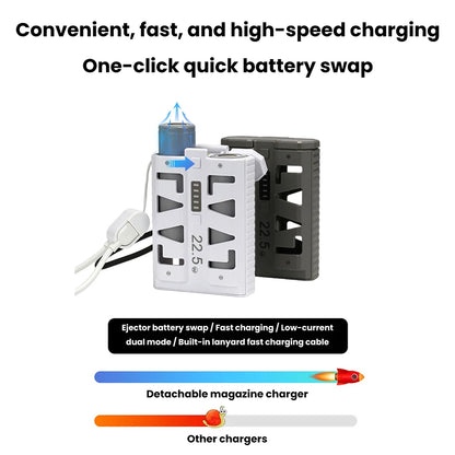 2x 21700 Power Bank Box DIY Kit 22.5W Fast Charging Dual Mode Battery Case One-Click Battery Swap Phone Charging Not Batteries