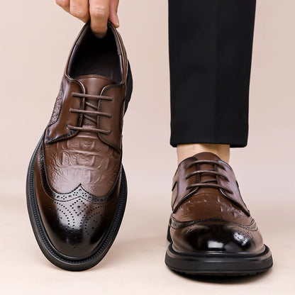 Summer New Leather Shoes Men's Business Hollow Holes Soft Bottom Men's Sandals Formal Wear Breathable Office Dress Shoes for Men