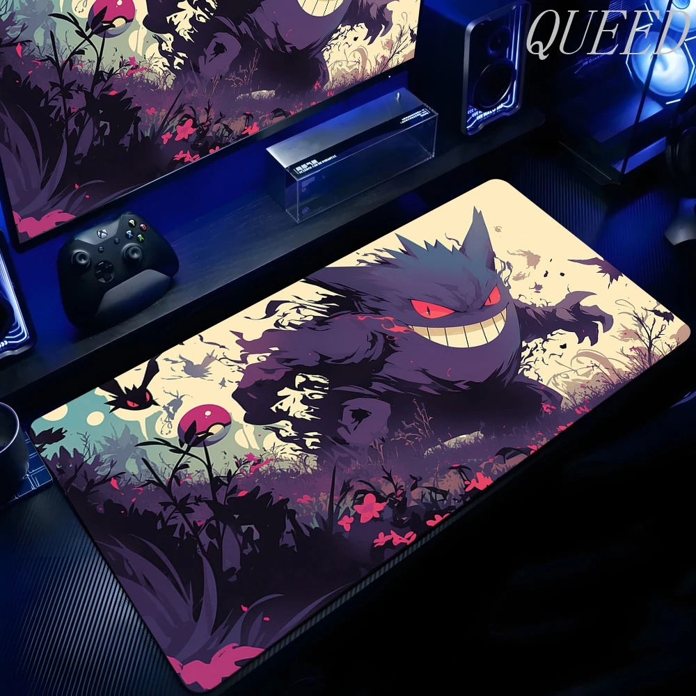 Laptop Black Gaming Accessories Mouse Pad Keyboard Non-slip Rug PC Japan Anime P-pokemon Gengar Mousepad Gamer Keyboard Carpet