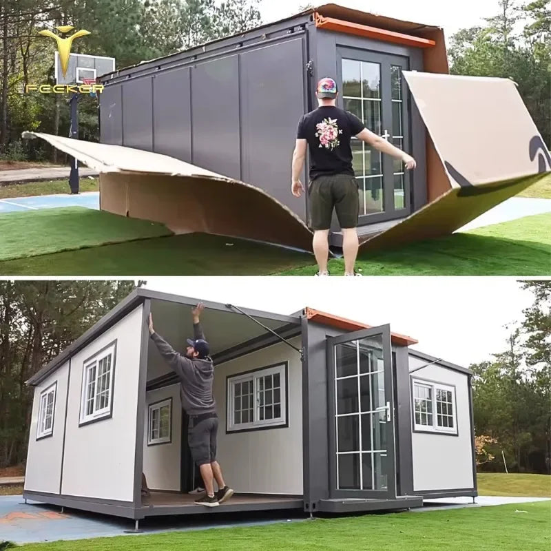 Restaurant 20FT 40 Ft Prefab Steel Prefabricated Sandwich Panel Expandable Living Container House Tiny Homes With Bathroom