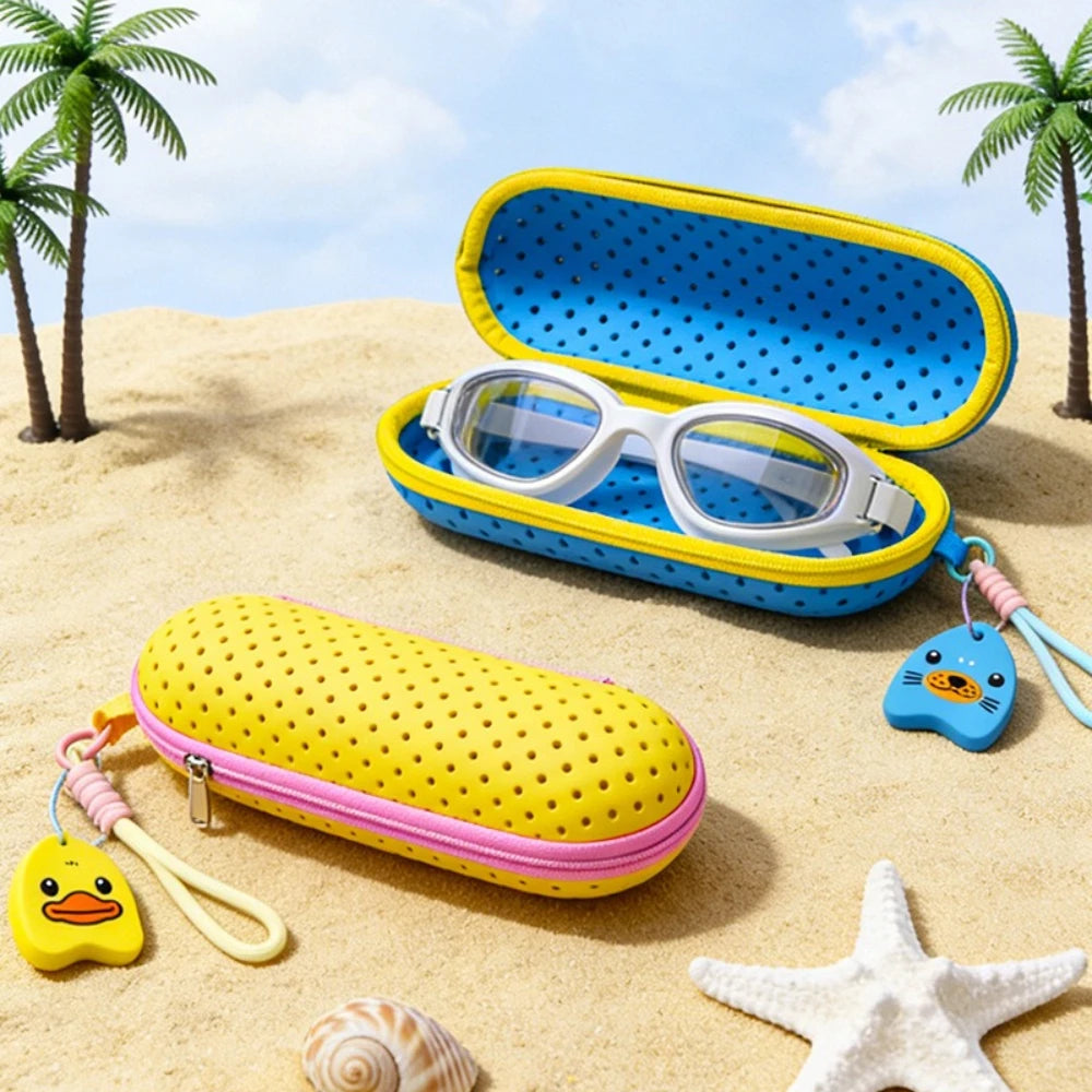 Perforated EVA Breathable Swim Goggle Storage Case with Handle Portable Glasses Sunglasses Case Swimming Gear Accessories