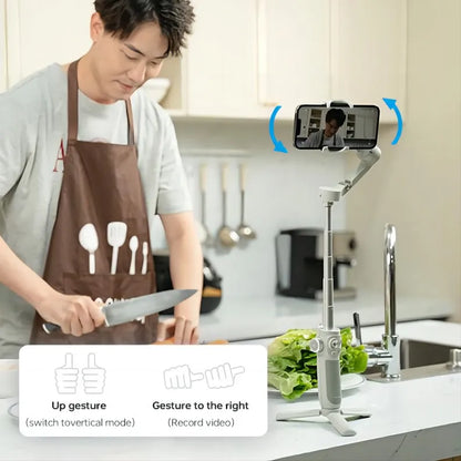 FeiyuTech VB4 Face Tracking Cell Phone Gimbal Stabilizer for Vlogging iPhone 17 Pro Max Samsung Galaxy, Built-in Selfie Stick