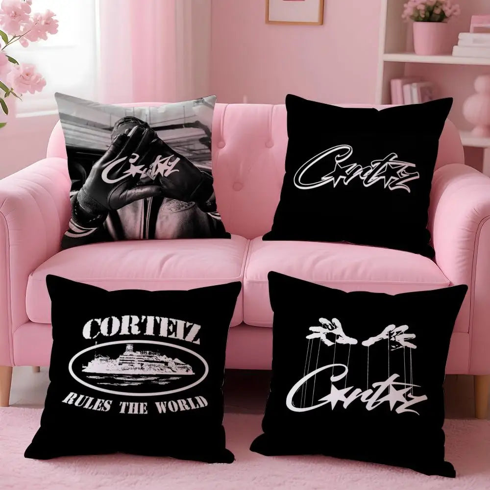 Fashion Brand C-CorteizS Cushion Cover Soft Plush Throw Pillow Cushion Cover｜Double-Sided Pillow Case for Sofa Home Decor