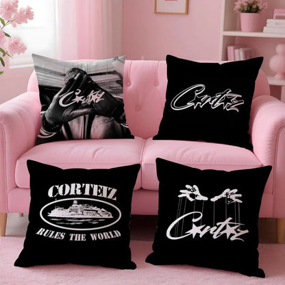Fashion Brand C-CorteizS Cushion Cover Soft Plush Throw Pillow Cushion Cover｜Double-Sided Pillow Case for Sofa Home Decor