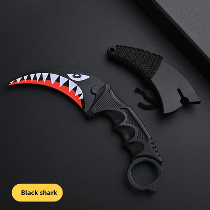 24styles Skin Karambit Precision Die Casting Stainless Steel Model Safety Outdoor Coaplay Claw Knives Collectible Game Toys Boys