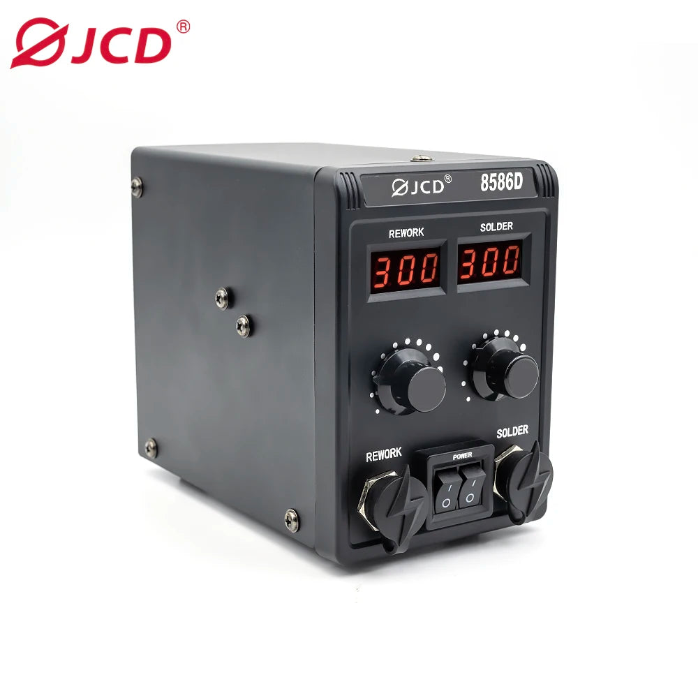 JCD 750W 8586D Soldering Station 2 IN 1 Hot Air Gun LCD Dual Digital Display Electric Soldering Iron SMD Welding Rework Station
