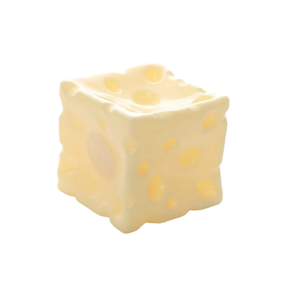 Shapeable Jumbo Cheese Cube Stress Ball Non-Bounce Anti-Stress Cheese Squeeze Fidget Toy Squishy Texture ASMR Sensory Stress Toy