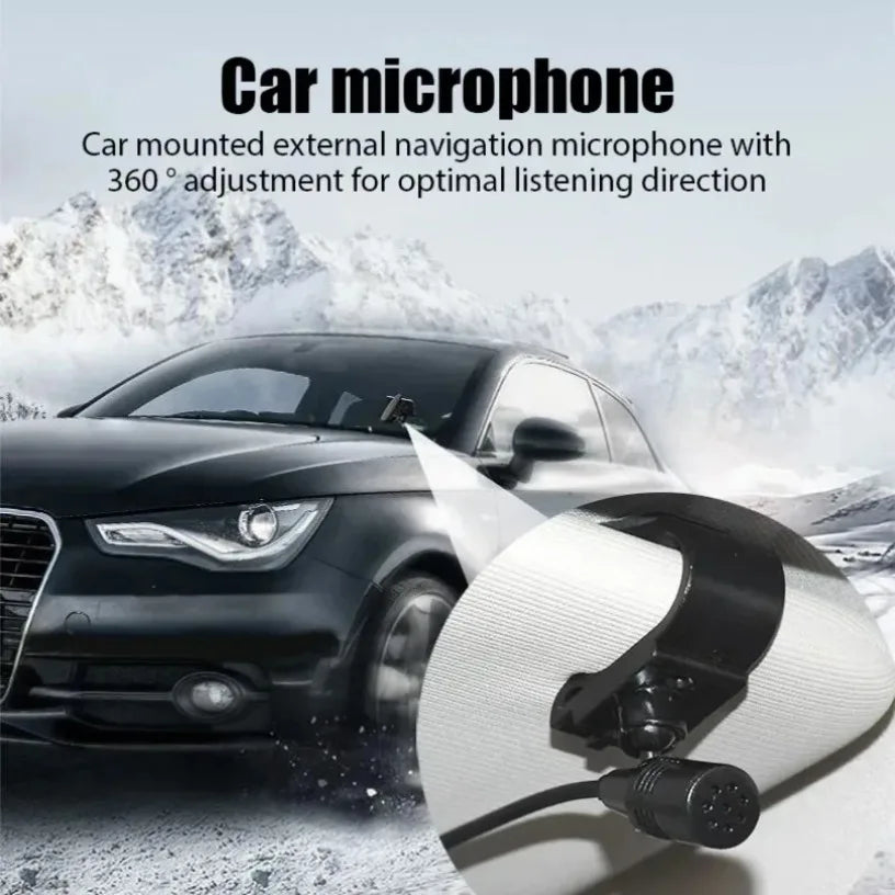 Car Self-Adhesive Type Clip 3.5mm Mini Wired External Microphone For Auto DVD Radio 2m Long Car Radio Wired External Microphone