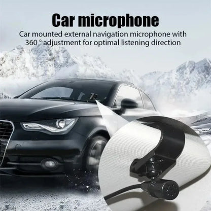 Car Self-Adhesive Type Clip 3.5mm Mini Wired External Microphone For Auto DVD Radio 2m Long Car Radio Wired External Microphone