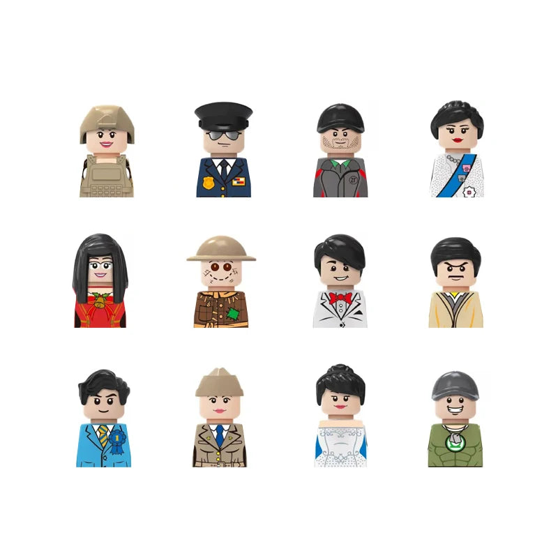 City Career 3D Building Block Dolls Toys Cartoon Character Models Mini Action Figures Educational Toys Children's Gifts