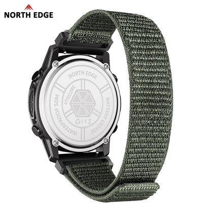 NORTH EDGE 2026 LITECORE Men's Digital Watch Sports Super Light Outdoor Compass Pedometer Waterproof 50M Electronics Wristwatch
