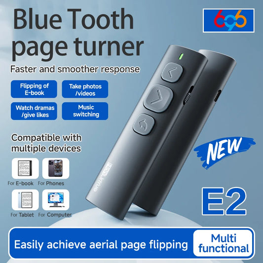 Bluetooth Page Turner Music/Camera Control Pen Paging Device E-book Reader Swipe Short Video Remote Control Supports IOS Android