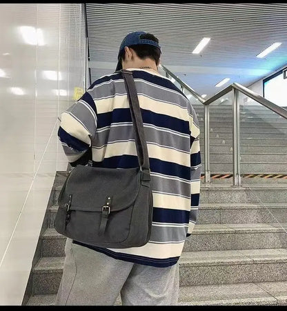 Canvas Large Capacity Mens Casual Handbags Vintage Shoulder Messenger Bag Leisure Student Satchel Package Bolsos Crossbody Bags