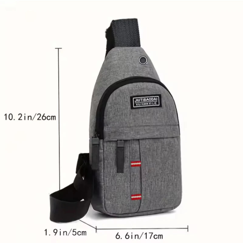 Adjustable chest bag for both men and women, one shoulder diagonal cross single shoulder bag, Oxford cloth chest bag