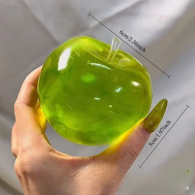 HOT Squishy Green Apple Stress Ball Soft Fidget Sensory Toy for ADHD Autism Slow Rebound Squeeze Toy Adults Kids Christmas HOT-