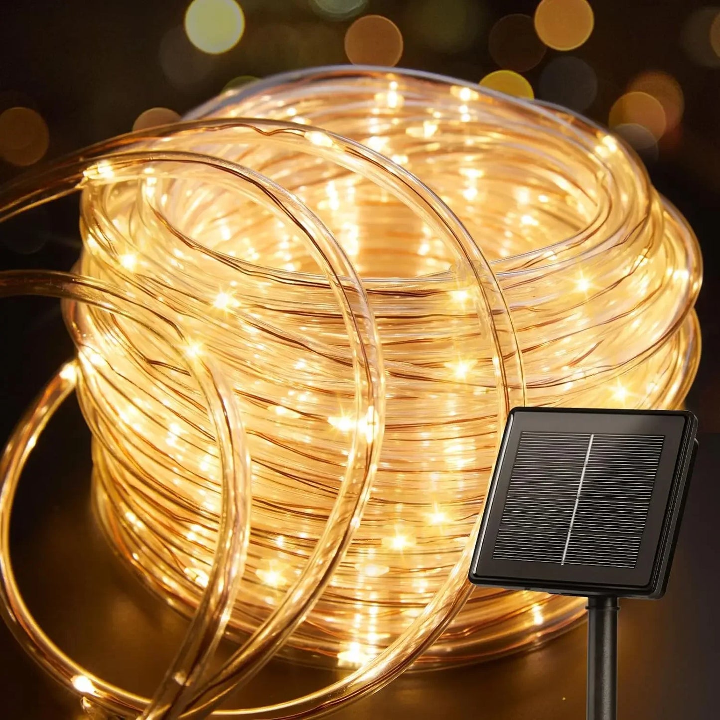 Solarne Lampy Linowe Solarne Lampy LED Ścieżka Taras Ogród Solarne Girlandy Świetlne Wodoodporne Zewnętrzne Paski Oświetleniowe 8 Trybów Oświetlenia
