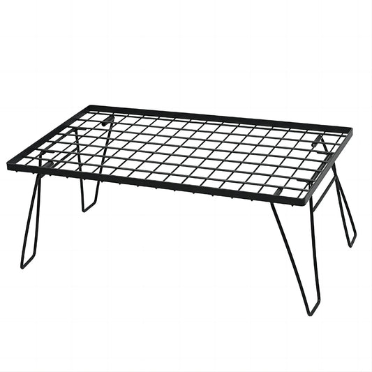 Outdoor Multifunctional BBQ Table, Portable Camping Mesh Table, Mini Storage Rack, Folding Table and Chairs, Drainage Bowl Rack