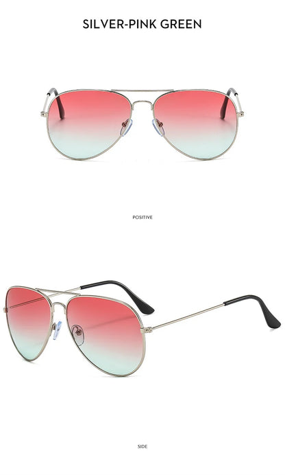New Double Bridge Sunglasse for Woman Men Alloy Frame 2026 Gradient Lens Sun Glasses Female Oculos Male Outdoor Fashion Eyewear