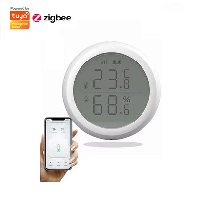 Temperature and Humidity Sensor With LCD for ZigBee Smart life APP Google Alexa Voice Control Support Multi-mode Gateway Option
