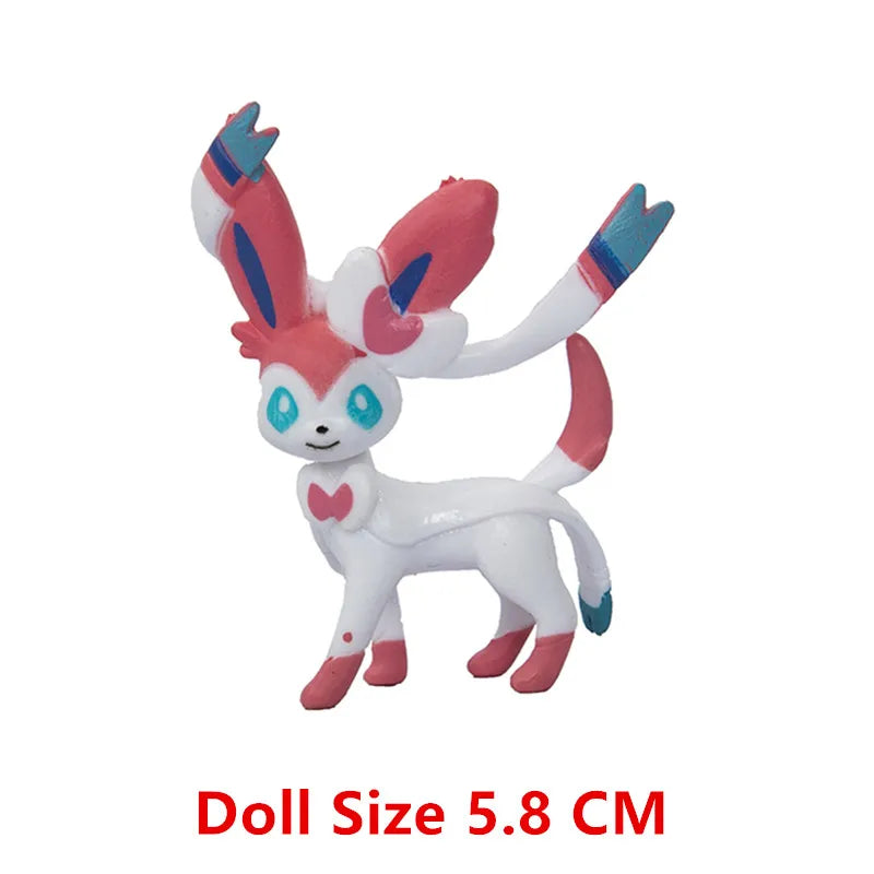 Pokemon Anime Action Figure Set - Pikachu Sun Elf Eevee Gengar Monsters Cartoon Model Toys Gift for Bulk Purchase