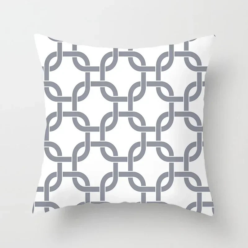 European Gray Pillowcase Geometric Pillow Cover Sofa Cushion Cover Garden Throw Pillows Hotel Outdoor Cushions car Chair 45X45cm