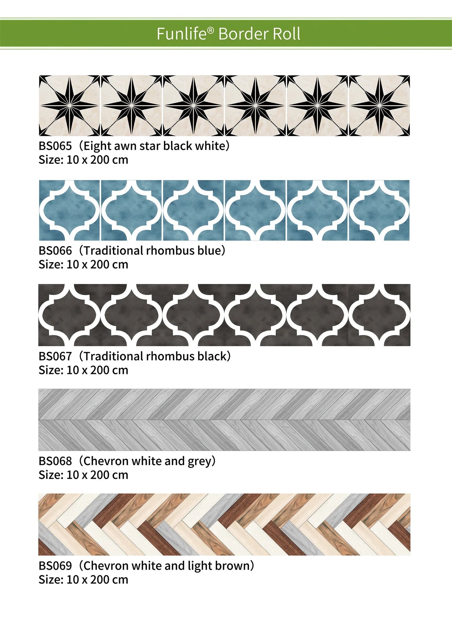 10x200cm Baseboard Sticker Moroccan Mosaic Tile Style Wall Border Sticker DIY Kitchen Bathroom Decoration Waistline Wall Sticker