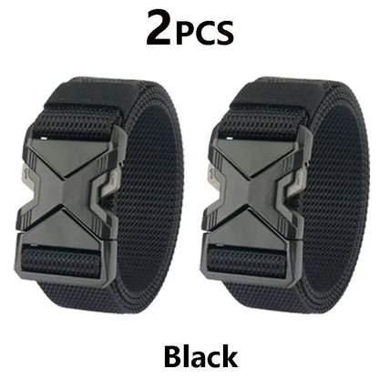 Men's Tactical Belt Nylon Braided Outdoor Training Military Belt Canva Casual Mountainee Trouser Pants Jeans Buckle Waist Belt