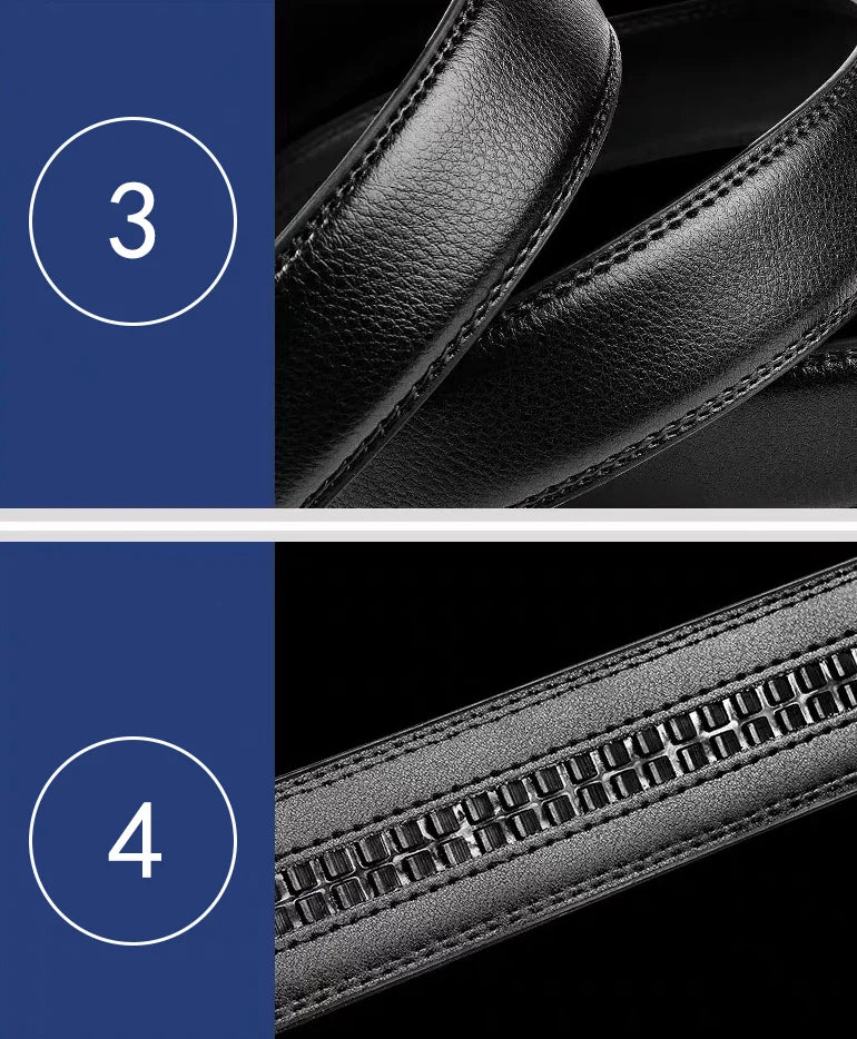 New Men's Belt PU Leather Belt Business High Quality Fashion Male Belt Automatic Buckle Belt for Popular