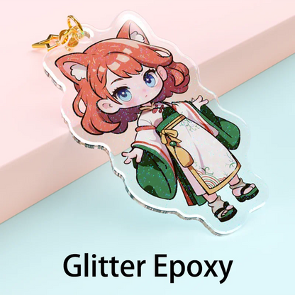Custom Acrylic Keychains Cartoon Logo Key Chains Photo Customized Anime Charms Hologram Clear Personalized Designer Keychain