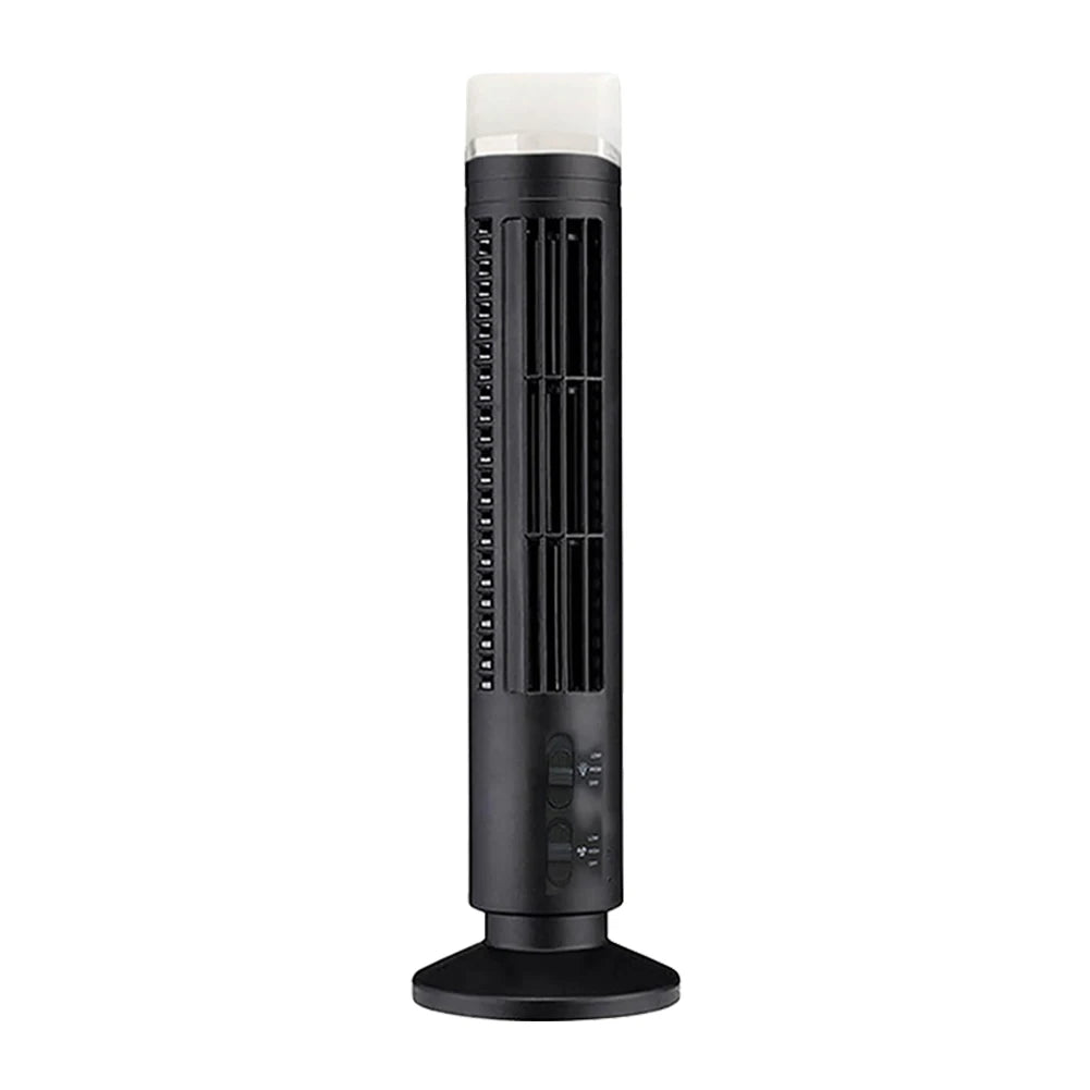 LED Tower Fan Bladeless Tower Fan 90 Degree Oscillating Quiet Portable USB Electric Desk Fan with Light for Home Bedroom Office