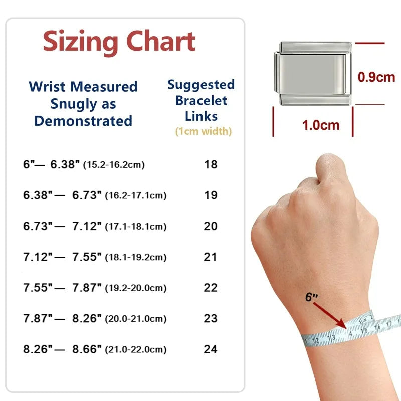 Fashion Women Men Gold Color Heart Butterfly Flower Italian Charm Link Fit 9mm Stainless Steel Bracelet DIY Jewelry