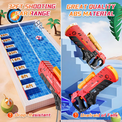 Electric Water Gun Powerful Automatic Water Gun Long Range Classic Big Electronic Watergun Beach Pool Toy Water Blaster for Kids