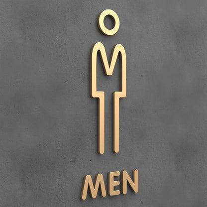 Matte Black Gold Toilet Sign Plate Acrylic 3D Wash Room Door Wall Label Sticker Wc BathRoom Signage Board Art Hotel Home Decor