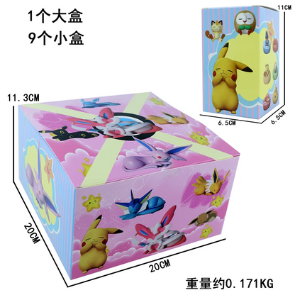 1-9pcs Anime Pokémon Eevee Figure Blind Box Toy Multi Form Series PVC Model Desktop Decoration Birthday Halloween Christmas Gift
