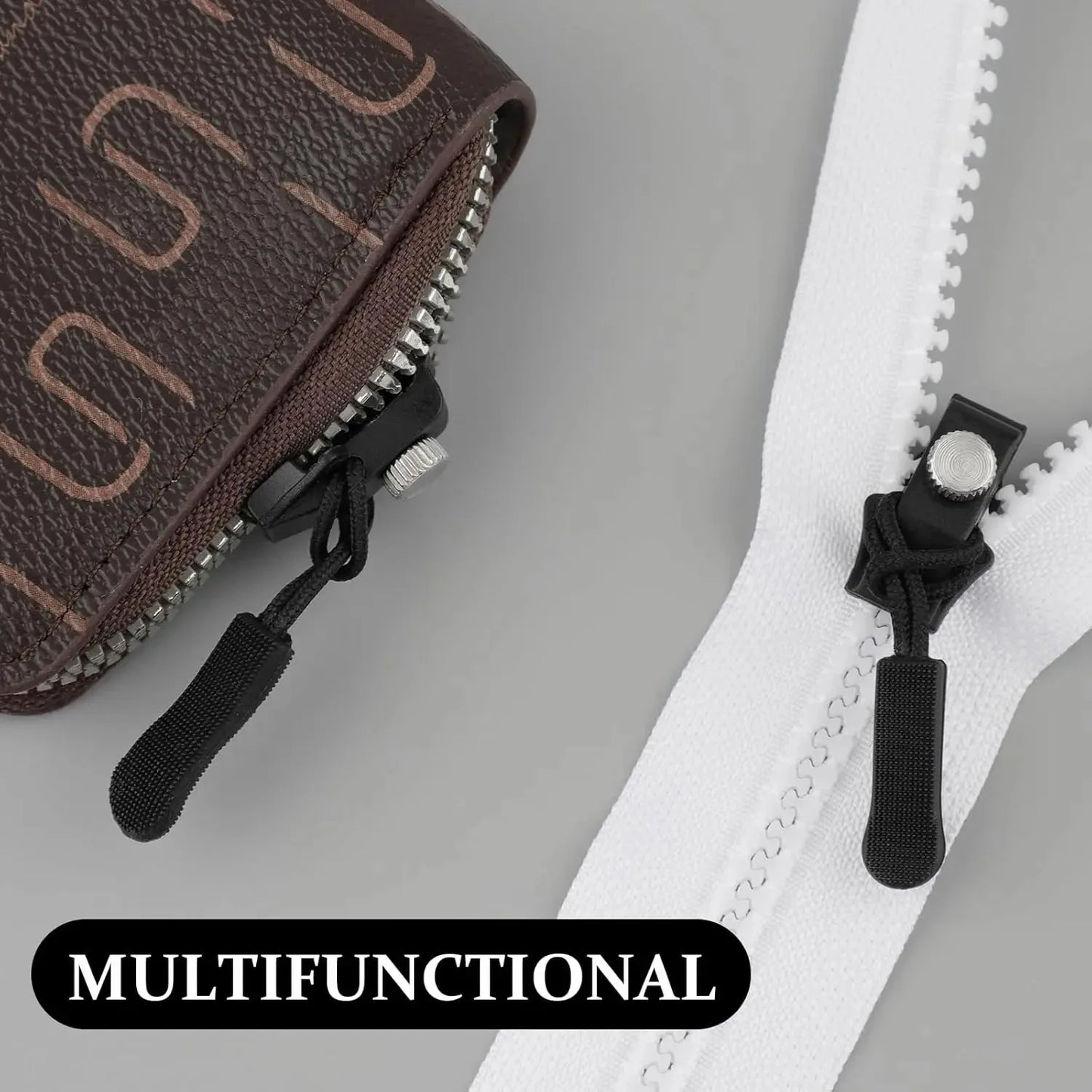 Universal Zipper Repair Kit Quick Instant Detachable Zipper Head Replacement Zipper Slider Pull for Jacket Bags Coat Free Sewing