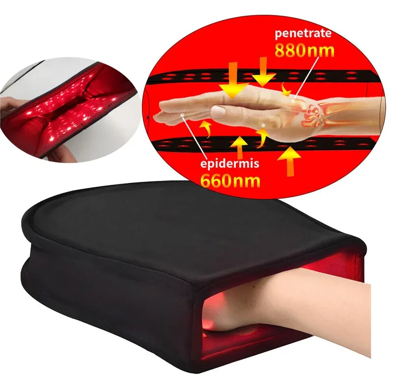 Red & Infrared Light Therapy Device For Hand Arthritis Fingers Pain Relief 660NM Red Light 850NM Near Infrared Mitten Glove