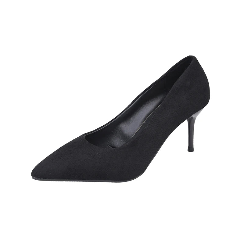Women New Mid Heeled Sandals Black 6-8-10cm Pointed Thin Heeled Baotou Banquet High Heeled Shoes Womens Shoes Tacones Mujer