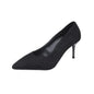 Women New Mid Heeled Sandals Black 6-8-10cm Pointed Thin Heeled Baotou Banquet High Heeled Shoes Womens Shoes Tacones Mujer