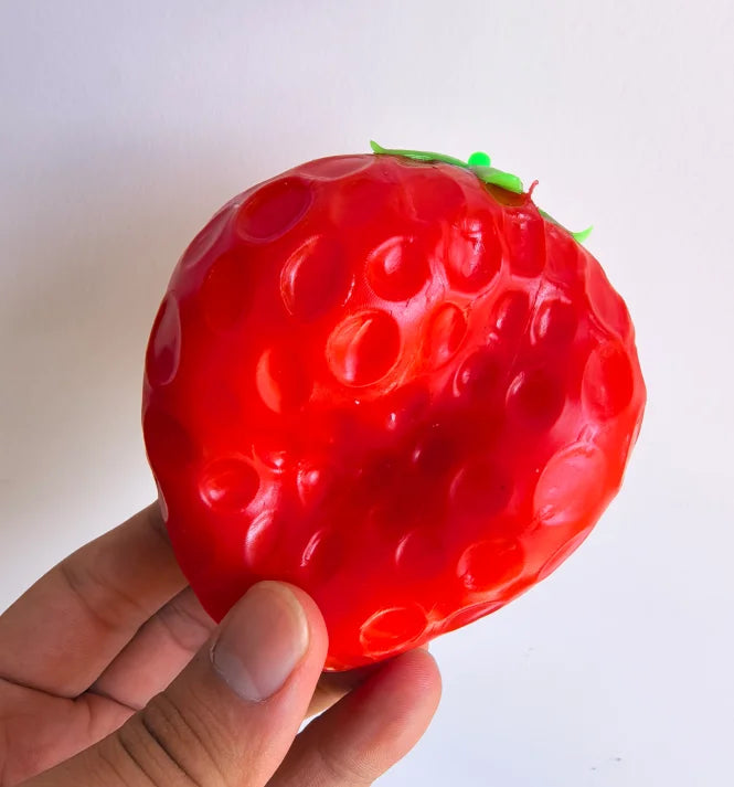 Strawberry Crunchy Squishy Toy, Crispy Sound Stress Ball, Squeeze Fidget Toy, Sensory Decompression Stress Relief Toy