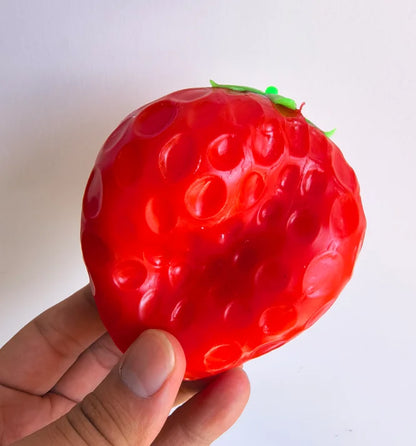 Strawberry Crunchy Squishy Toy, Crispy Sound Stress Ball, Squeeze Fidget Toy, Sensory Decompression Stress Relief Toy