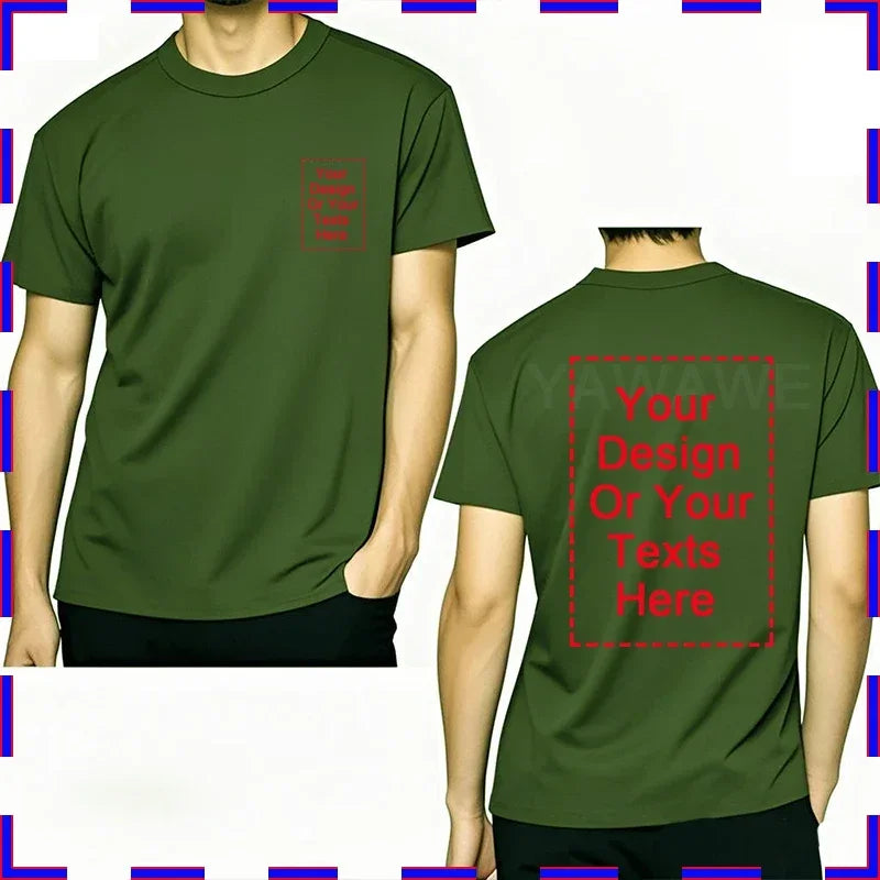 Custom Unisex Tshirt Add Your Own Message Cotton O Neck Top Tees Bigger Size Gift Custom Unisex Personalized Tshirts  4XL 5XL