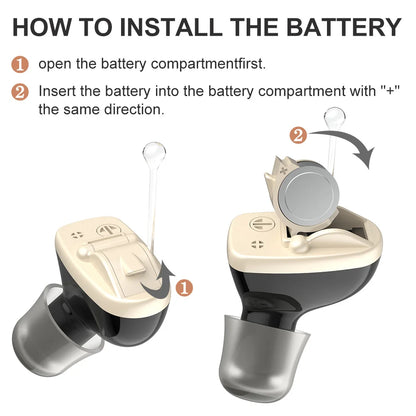 Hearing Aid CIC Intelligent Sound Amplifier Invisible Hearing Aids For Deafness/Elderly With A10 Battery Portable Audifonos