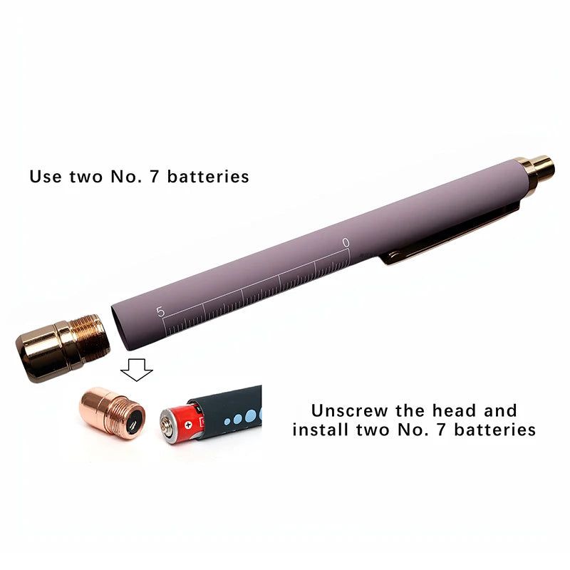 ★★★LED Medical Penlight Flashlight With Pupil Gauge Pocket Clip Pen Light For Doctor Nurse Diagnosis