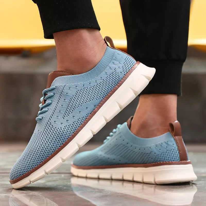 Ultra-Light Casual Knitted Shoes for Men Breathable Slip-Resistant Sneakers 2025 Flexible Soft Sole Trendy Comfortable Shoes Men