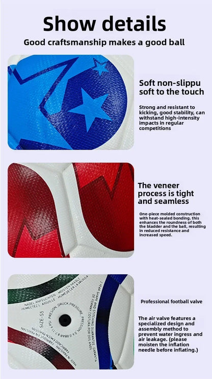 Size 5 Soccer Ball 2026 Competition Training Football High Quality Seamless PU Durable Sports Ball Gift For Kids And Adults