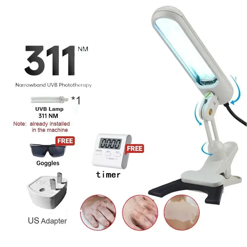 311NM UVB Phototherapy Lamp Device for Vitiligo Treatment UV NarrowBand Ultraviolet Light Therapy Psoriasis Spots Eczema