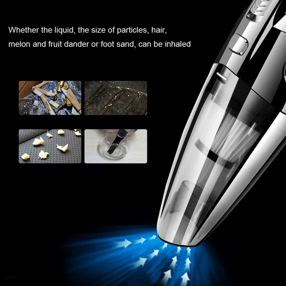 Portable Wireless Vacuum Cleaner 6000pa Powerful Suction Rechargeable Handheld Vacuum Cleaner Quick Charge for Car Home Pet Hair