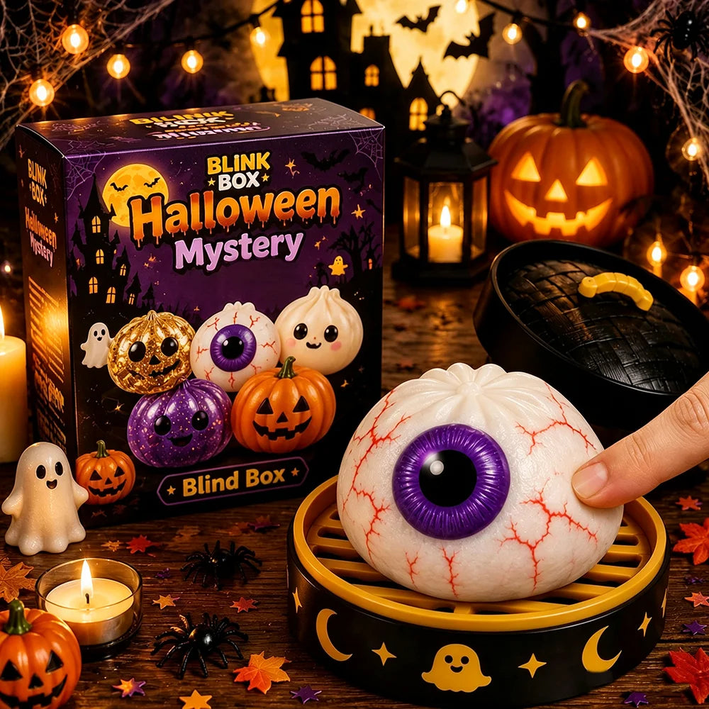 Glitter Halloween Ghost Dumplings Squishy Soft Slow Rebound Resilience Decompression with Steamer Stuffed Skull-shaped Buns Gift