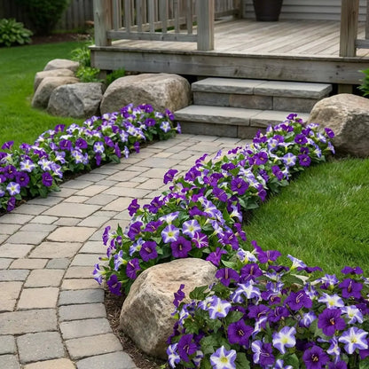 1/3/6pcs Artificial Petunia Flowers UV Resistant Silk Flower Look Real Fake Flowers for Outdoor Home Garden Balcony Decoration